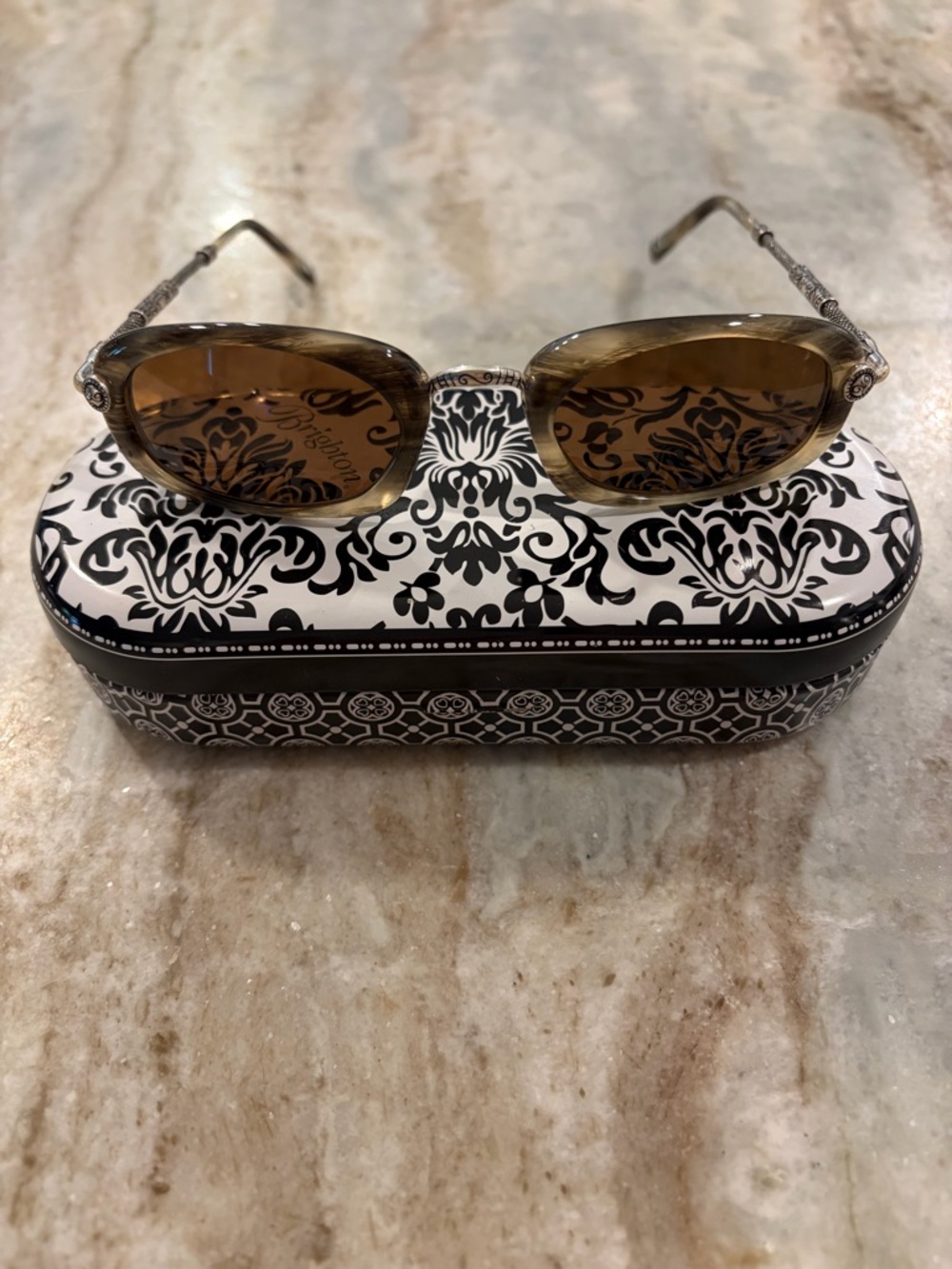 Vintage Brighton Oval Sunglasses, Tortoise Frame, with Brighton box